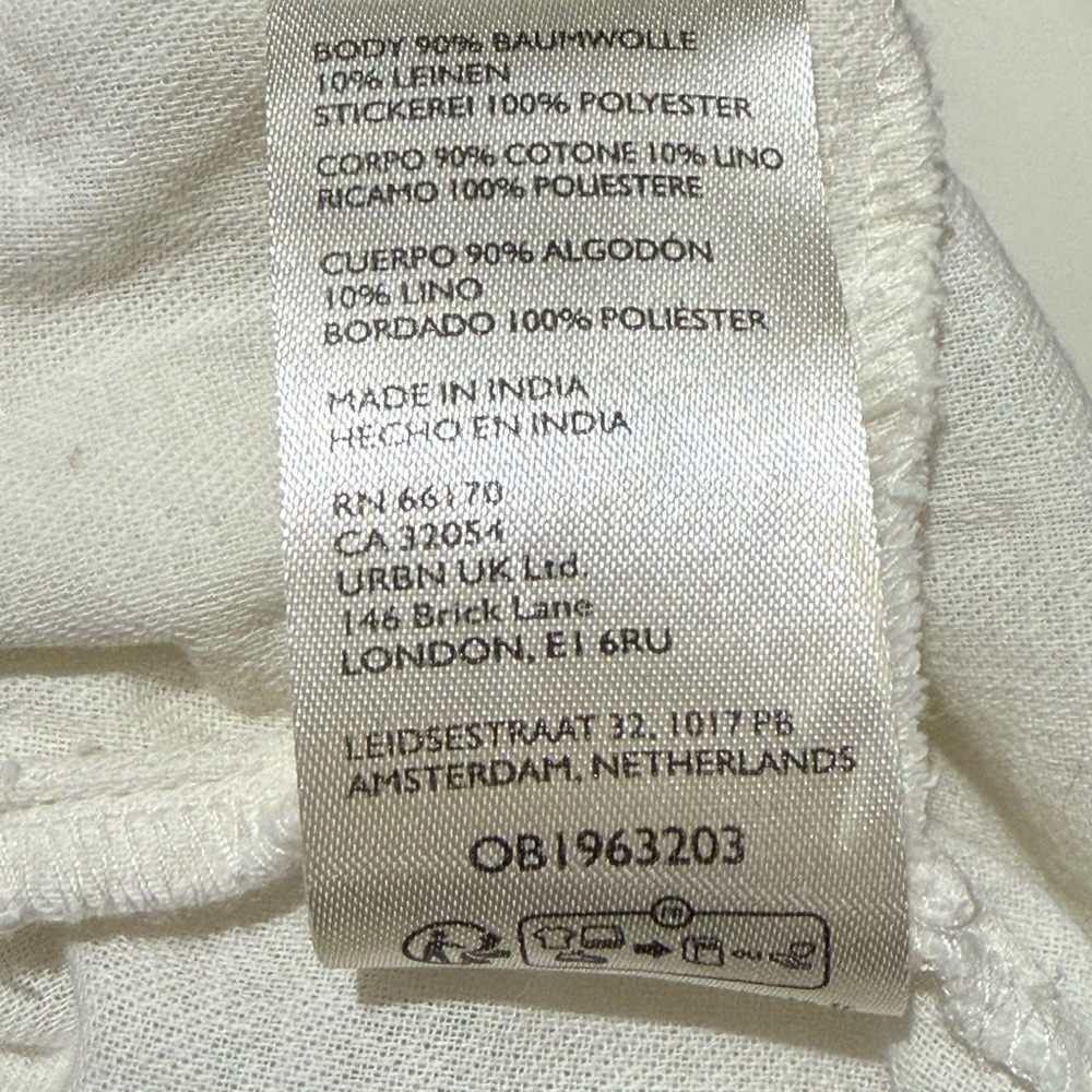 Free People Emory Embroidered Linen Midi Maxi Dress Ivory Boho – Size Medium - Picture 10 of 10